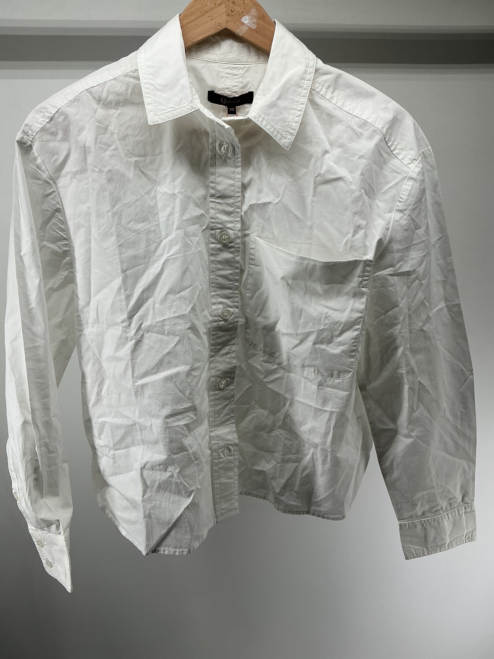 100% Organic Cotton Poplin Cropped Long Sleeve Shirt